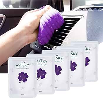 Car Putty Car Cleaning Gel Car Cleaning Putty Car Gel Cleaner Car Slime for Car Dust Cleaner Keyboard Dust Cleaning Gel 5 Pack (Purple)