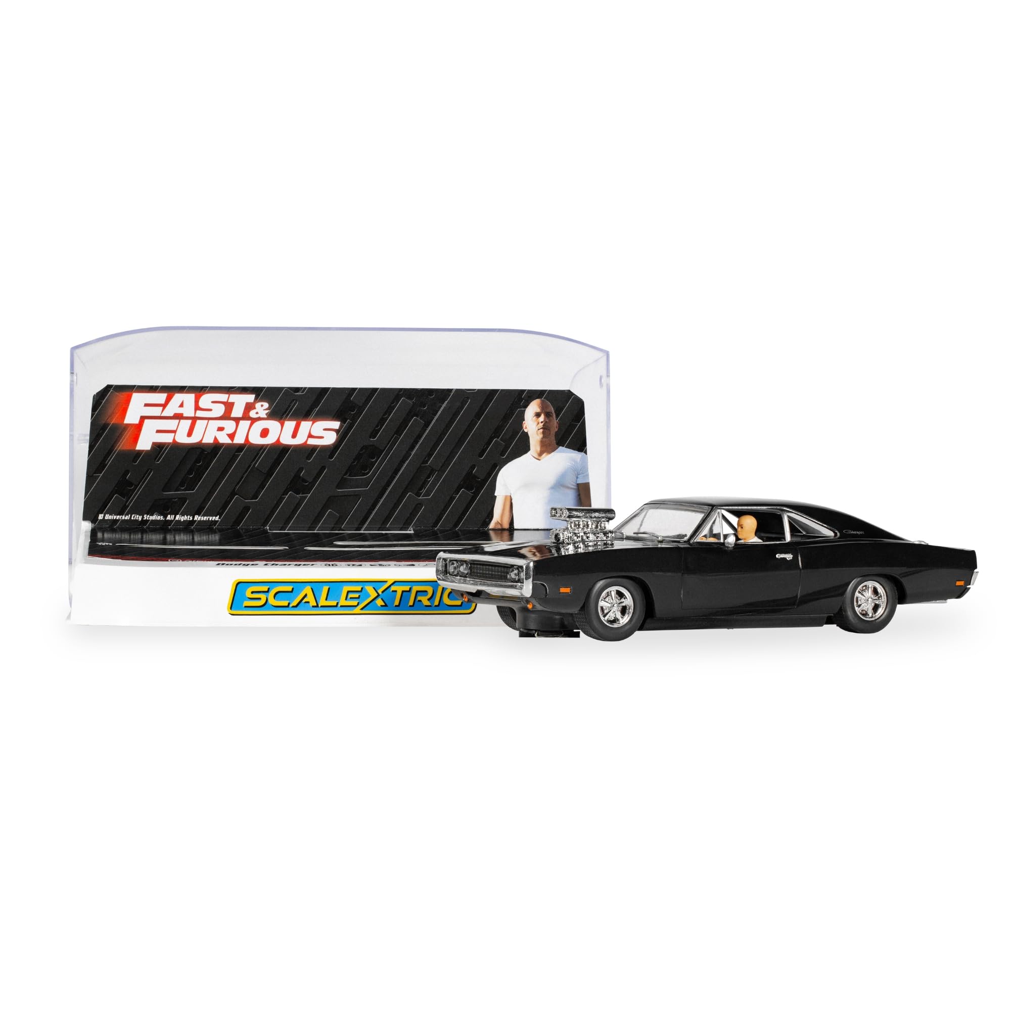 Scalextric Cars - C4573 The Fast And The Furious Dodge Charger, Dom Toretto - Toy Slot Car for use with Race Tracks and Set - Gift Ideas for Kids and Adults, Scalextric Accessories