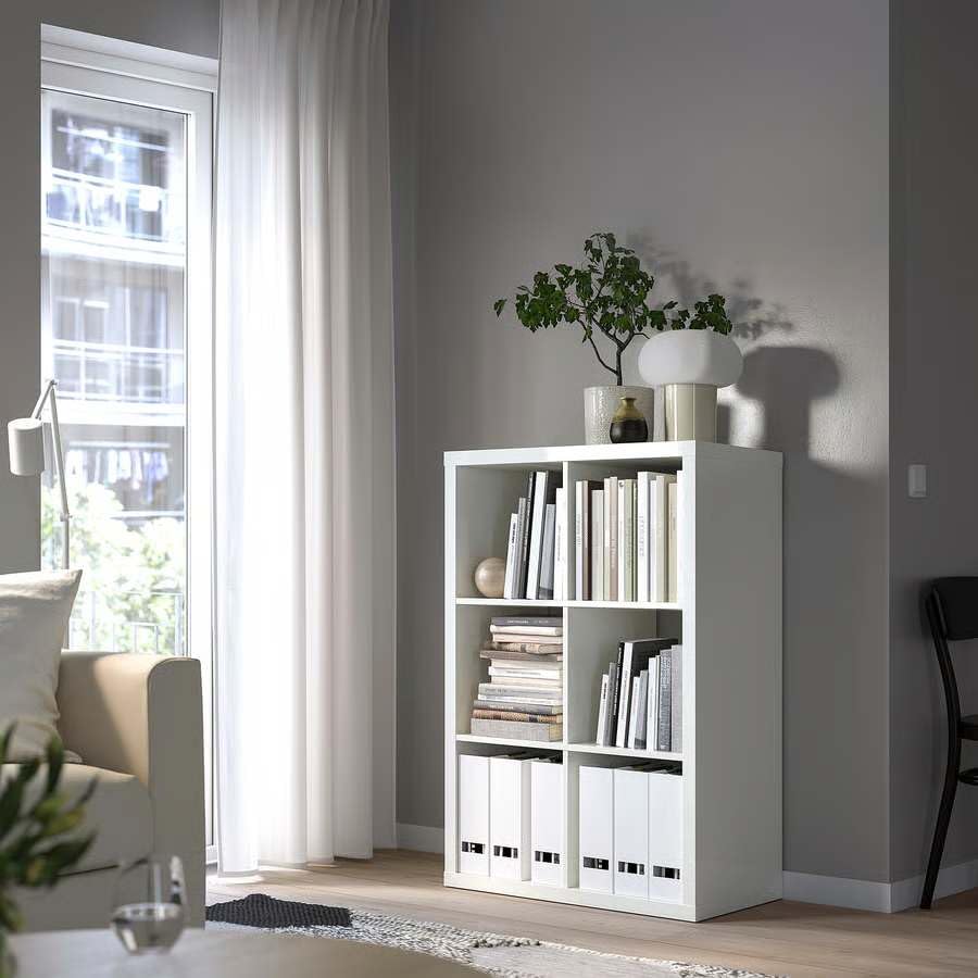 ZRIZAURA KALLAX Shelving Unit 77x112 cm - Freestanding 6 Cube Rectangular Storage Bookcase (2x3)-Cube Shelf for Baskets & Organising (White)