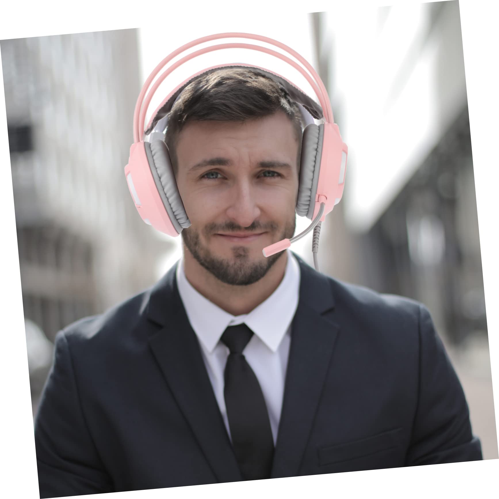 Hemobllo Casque de Jeu pour Ordinateur 3, 5mm Microphone Rose