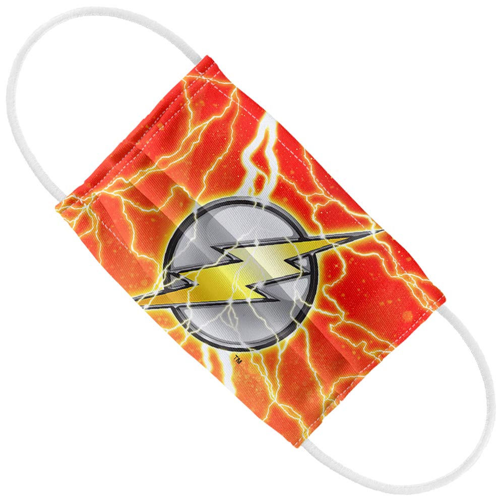 The Flash Kids Lightning Logo 1-Ply Reusable Face Mask Covering with Adjustable Nose Wire