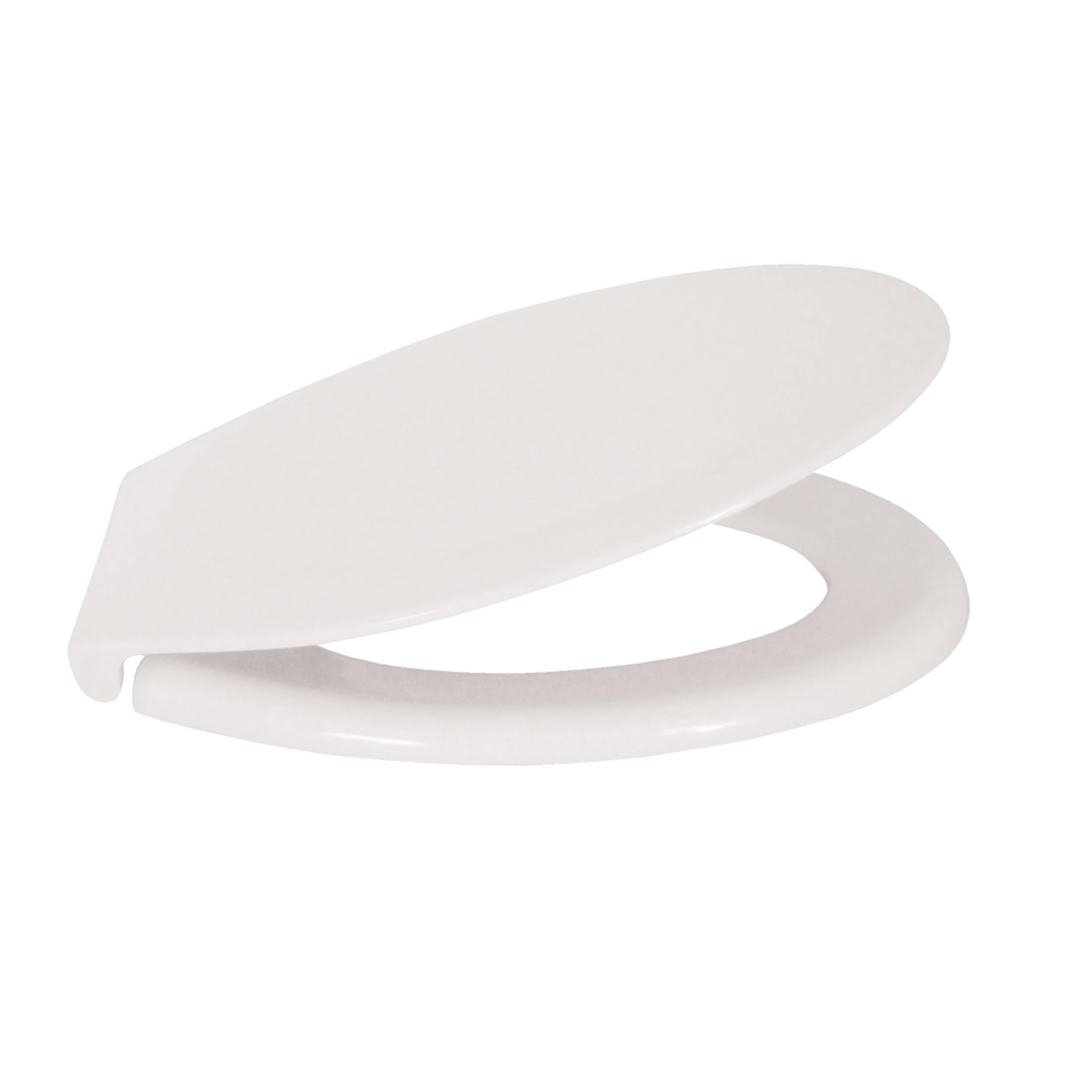 Abattant WC Thermo-Dur blanc MSV avec charnières plastique et métal 37x44cm