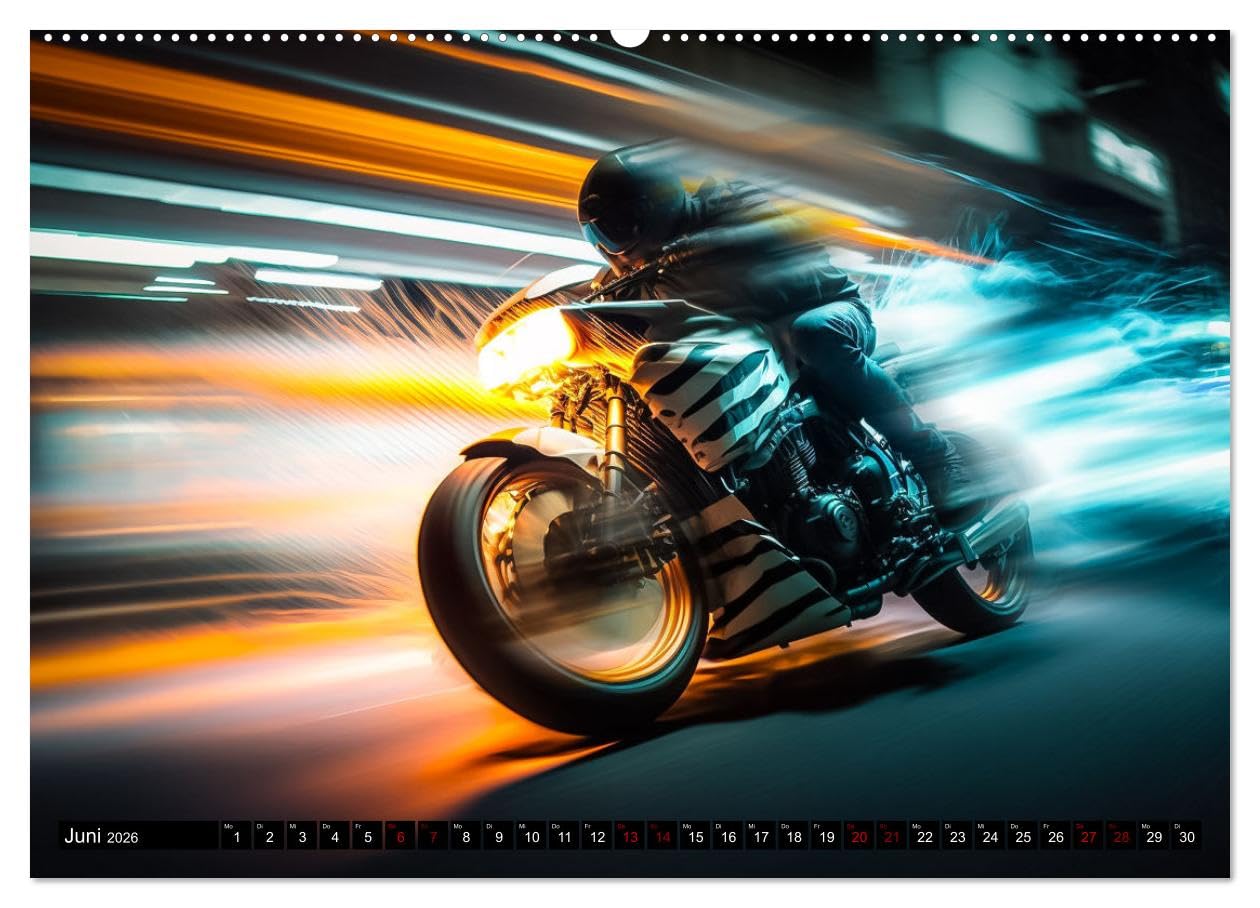 Motorrad Speed (Wandkalender 2026 DIN A2 quer), CALVENDO Monatskalender: Zwölf atemberaubende Motorradbilder im Rausch der Geschwindigkeit (CALVENDO Mobilitaet)