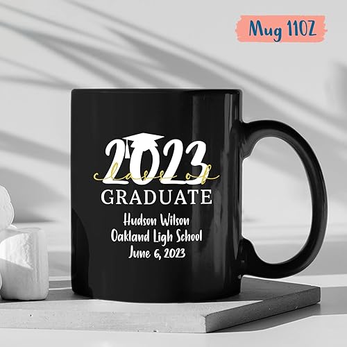 Miniatura 4 de Taza de graduación personalizada 2023, taza de café de graduación personalizada, regalo de graduación para él, ella, hombres, mujeres, escuela con