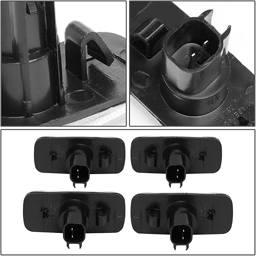 Miniatura 6 de Auto Dynasty 4 piezas de luz LED de cabina de guardabarros laterales de cama de doble lente transparente compatible con Ram Truck 3500 10-17