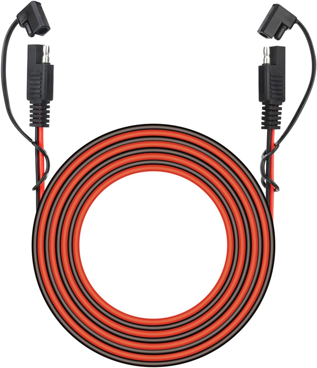 25 Foot SAE to SAE 2 Pin Quick Disconnect Harness,DC 12V Power Connector Plug Battery Charger SAE Power Extension Cable for Motorcycle,Car,Tractor,18 AWG Gauge + Dust Cap