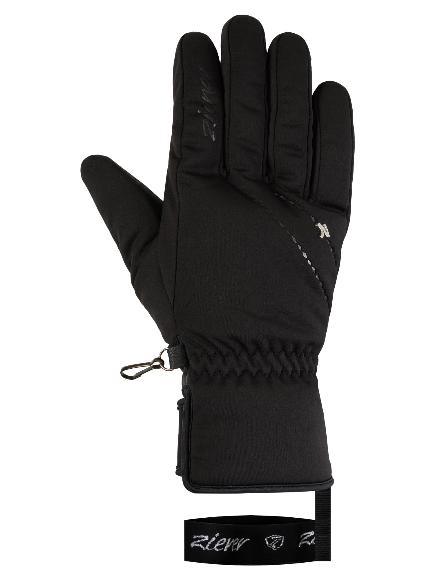Ziener Damskie rękawiczki narciarskie Kainoa-Z do sportów zimowych | Gore-Tex, Soft-Shell, czarne, 7