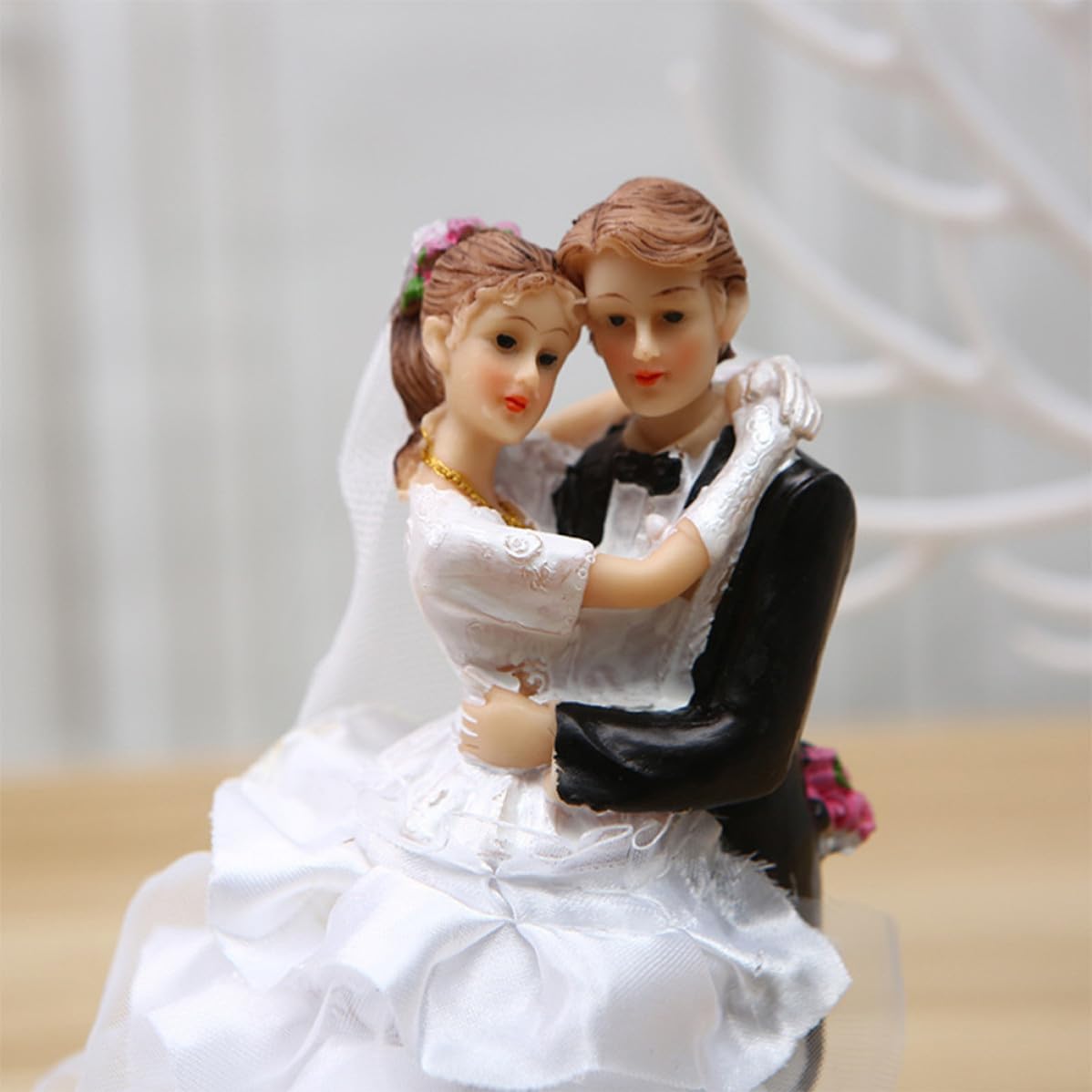Gatuida 4 Piezas Figuras Boda en Resina, Adorno Creativo Detallado