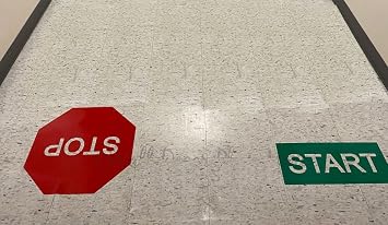 Start Stop Sign Floor Decals for Kids - Die-Cut Vinyl Sensory Walk Decals - Education Walking Path Stickers - Daycare & School Hallway Decor - Classroom Floor Stickers