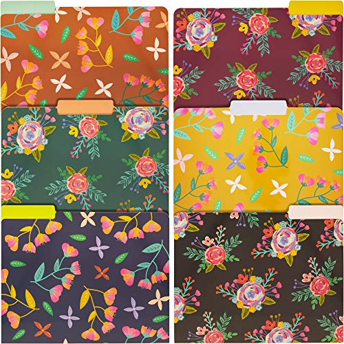 Vintage Floral File Folders, Letter Size (9.5 x 11.5, 12-Pack)