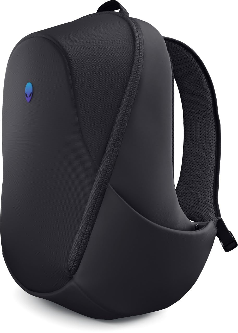Alienware 18" Zaino gaming per laptop AW7825P, 28L, Resistente agli urti | Rete traspirante, Organizer magnetici, Logo riflettente iridescente, Nero, Pronto a tornei
