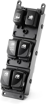 Master Power Window Switch for Hyundai Accent 2007 2008 2009 2010 Front Left Driver Side Electric Auto Window Switch Button,Door Lock Switch Window Control Rep# 935701E110 935701E111