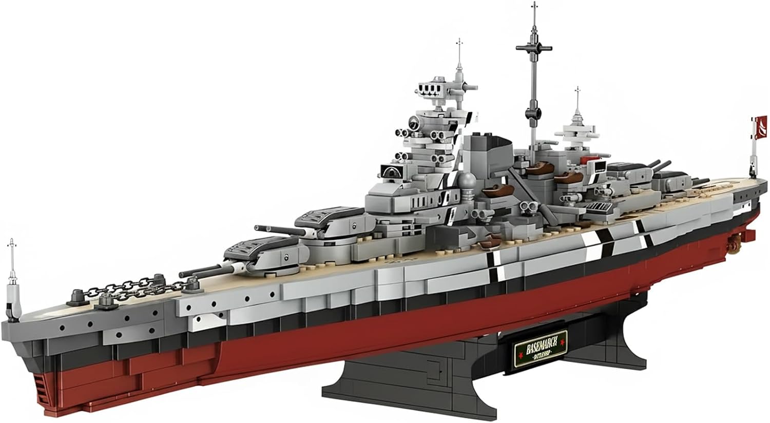 Ruikytech Bismarck Battleship Building Block Military Model Set for Adults