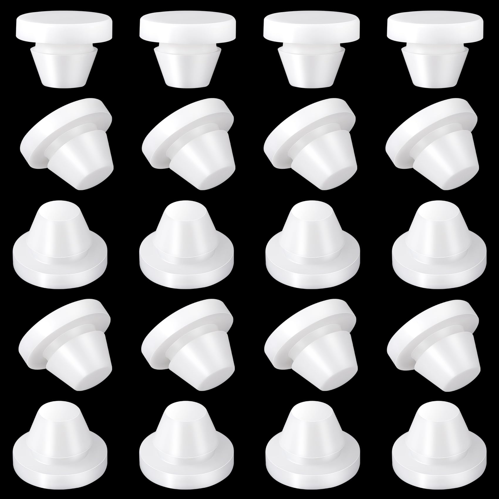 20 Pack 5/16 Inch (8mm) Button Plug Seal Fit for 8-8.5mm Snap in for Locking Bottle Jack Oil Fill Hole Tube- White