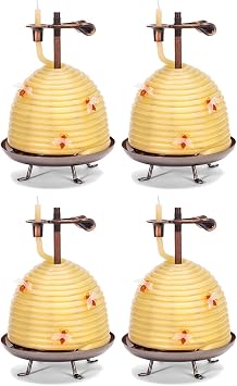 Candle by the Hour 70-Hour Beehive Candle, Eco-Friendly Natural Beeswax with Cotton Wick Pack of 4