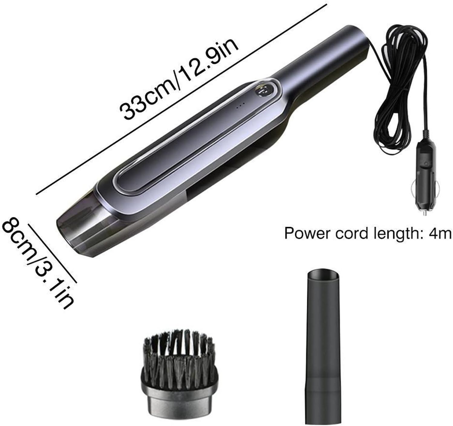 Hard Floor Vacuum Portable Car Wireless Vacuum Cleaner ABS Handheld Rechargeable Dry Wet Dust Cleaner for Home Black Color