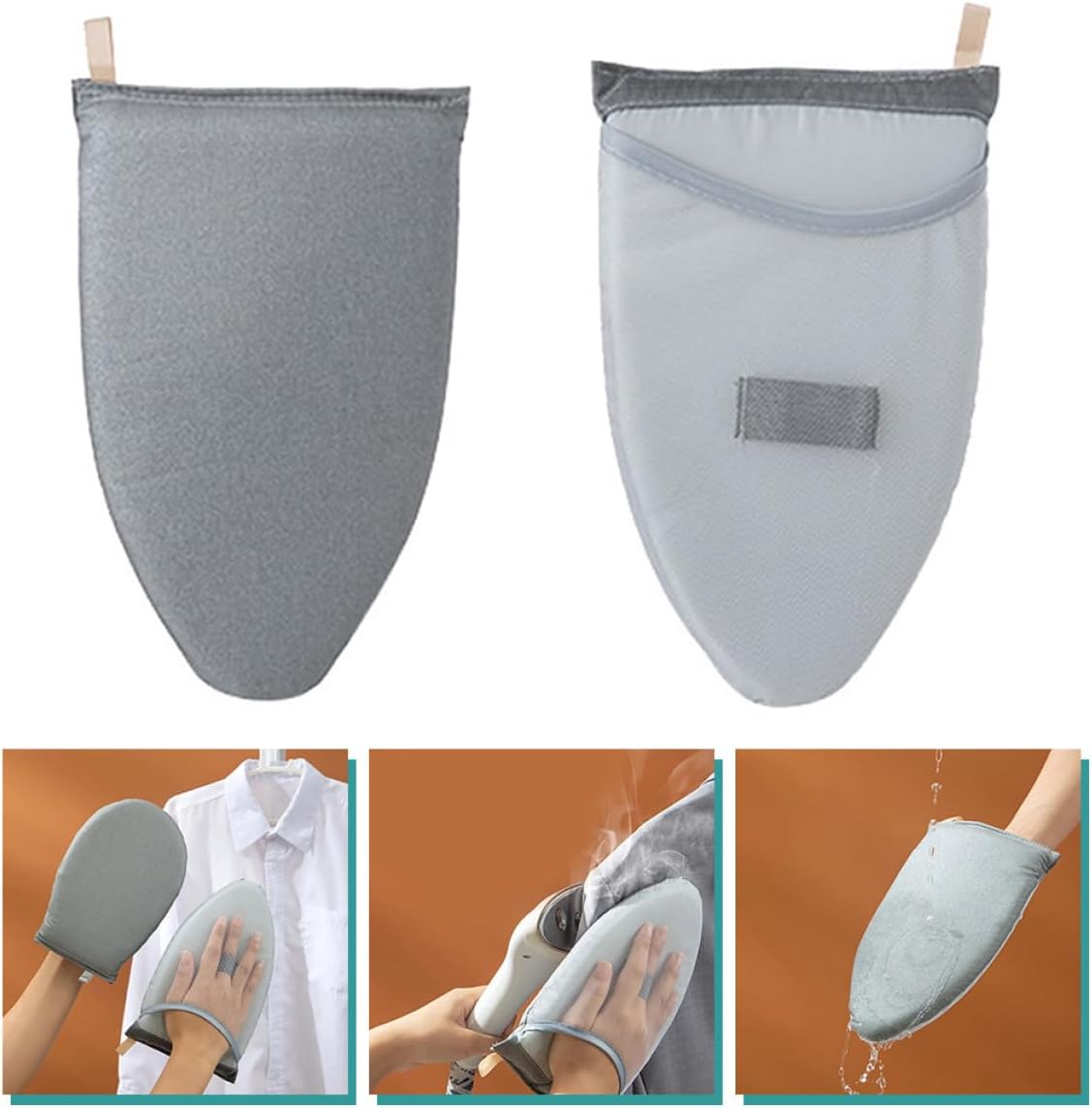 2pcs Ironing Accessories Handheld Ironing Board Mini Plate and Steam Mitts