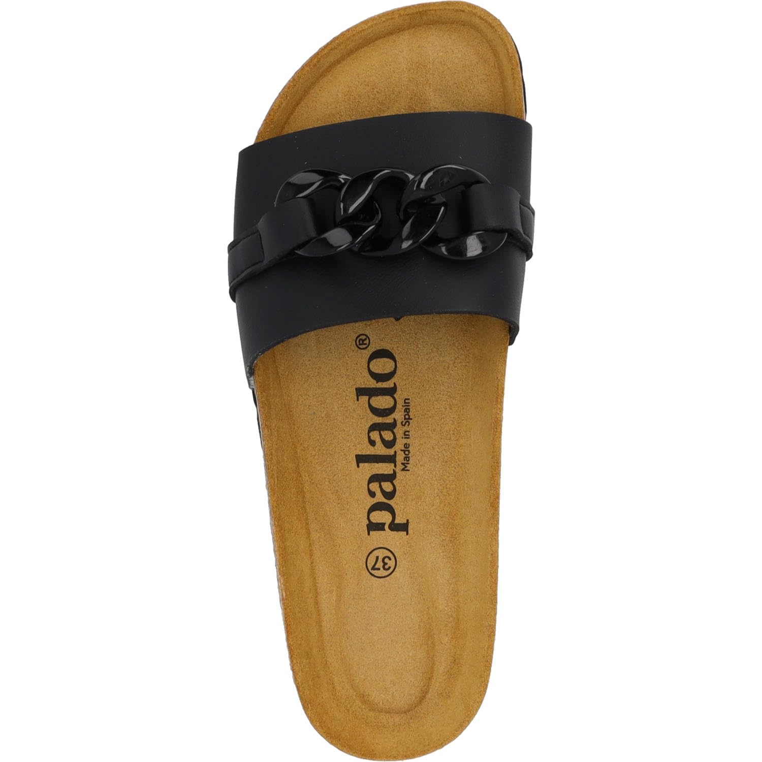 Palado Damen Pantoletten Gozo - bequeme Sandalen Made in Spain - Hausschuhe mit dämpfendem Kork-Fußbett - modische Sommerschuhe