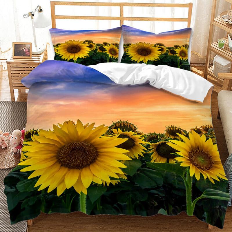 Funda nórdica de girasol beige 155x220cm un regalo original para cumpleaños infantiles