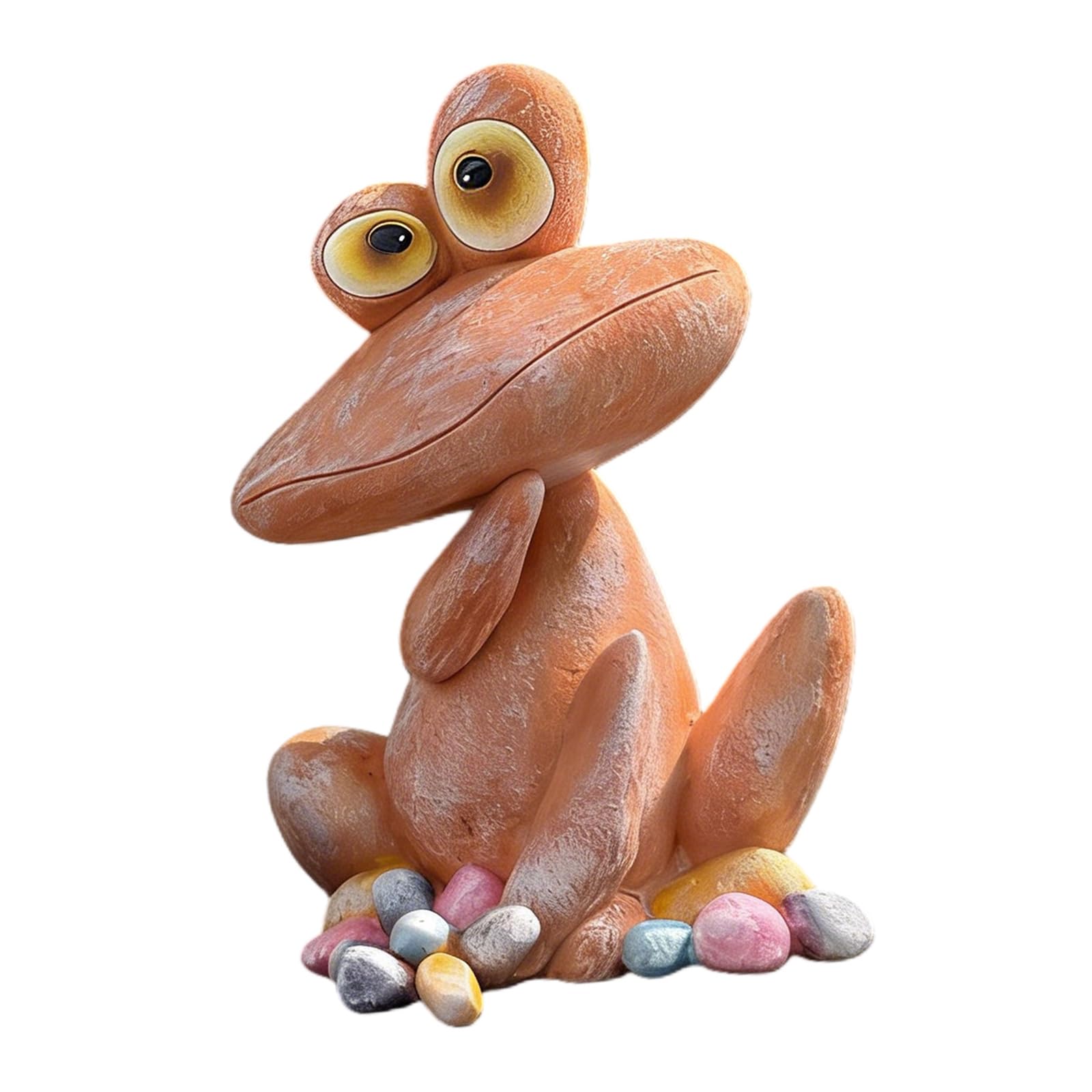 hogtnd Funny Resin Frog Figurine Sitting Pose Tilted Mouth Animal Statue for Indoor Outdoor Decoration Garden Decoration Gift Funny Animal Sculpture