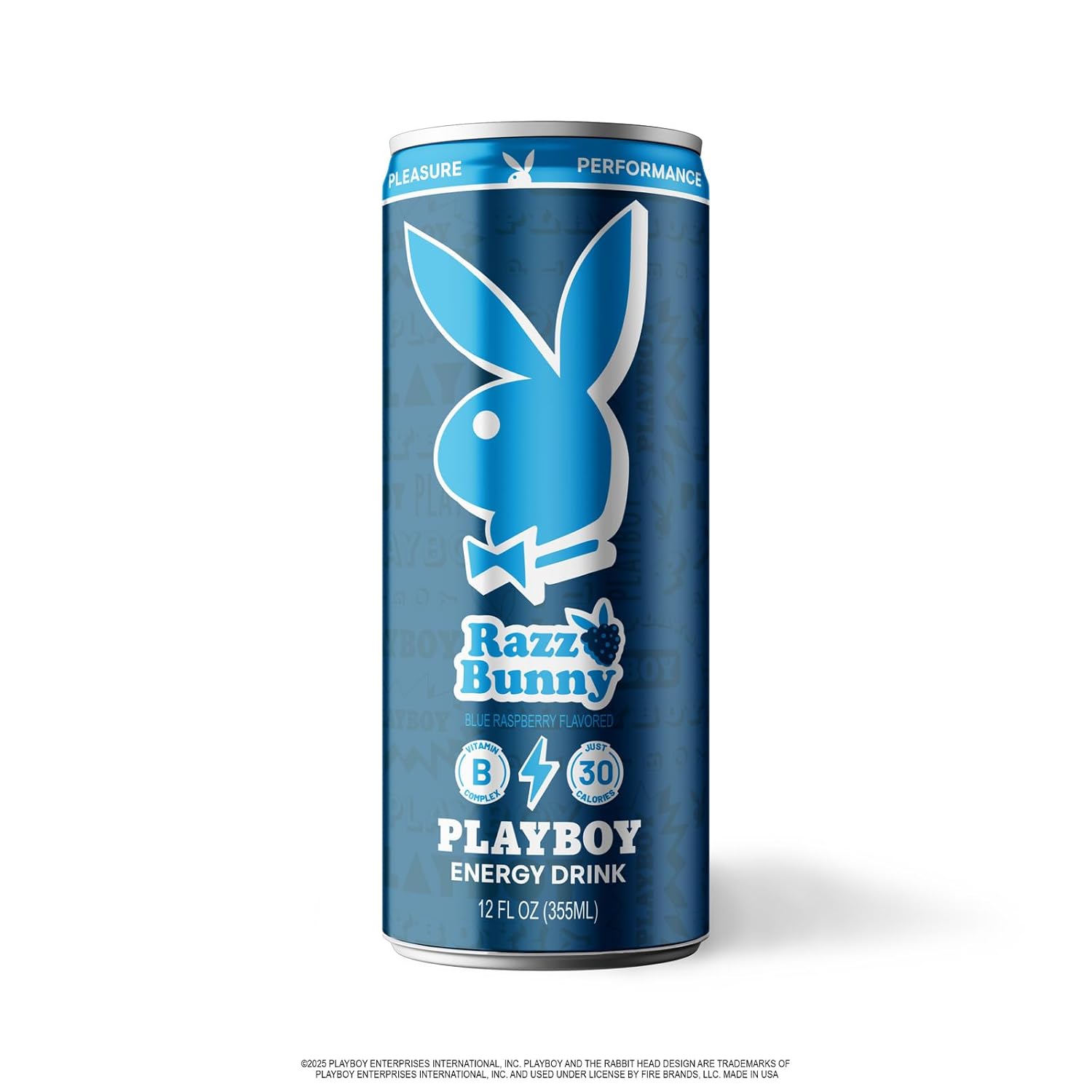 PLAYBOY Energy Drink – Razz Bunny (Blue Raspberry) – 12 Pack of 12oz Cans | Performance + Pleasure Energy | NextGen Lifestyle Drink