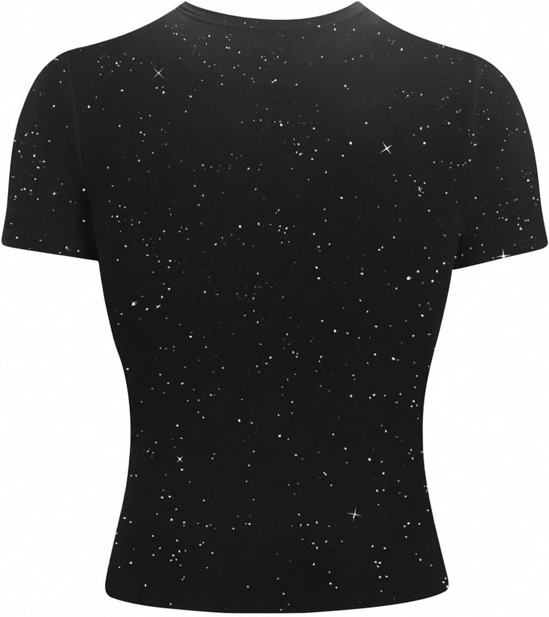 Women's Plus Size Glitter Sequin T Shirts Short Sleeve Crew Neck Elegant Tops Casual Fitted Tee - Image 3