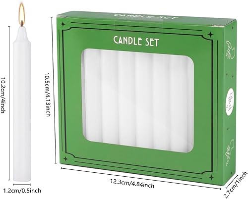 Miniatura 6 de Velas blancas de Navidad, 20 unidades, para árbol de Navidad, decoraciones de carrusel de pirámide, velas de meditación de ritualaltar sin perfume,