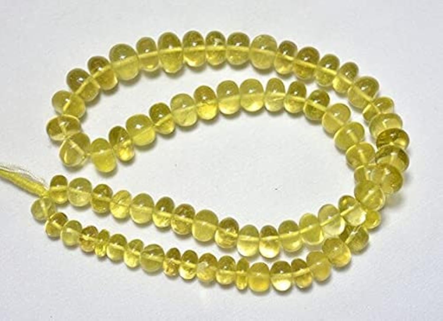 Quartz Citron en perles rondelles lisses pour remplacer vos composants ternes par des gemmes