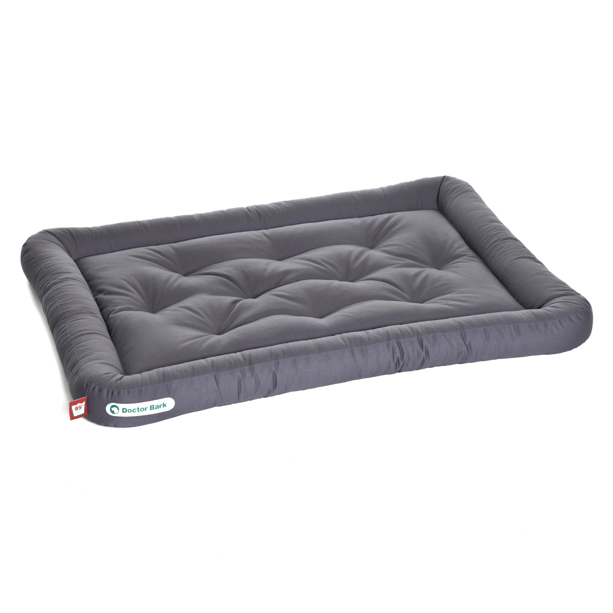 Doctor Bark Cojín para perros – Cama ortopédica para perros, lavable a 95 °C, higiénico, resistente y cómodo (L – 90 x 70 cm, gris)