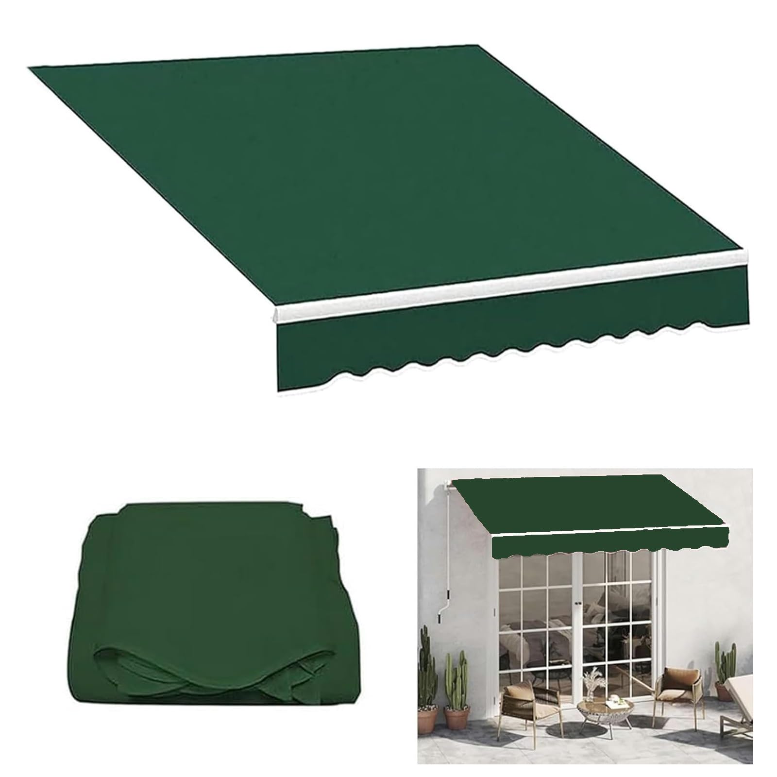 Telo Di Ricambio Per Tenda Da Sole – Tessuto Standard 280g/m², Idrorepellente E Anti-UV, Per Balcone, Patio, Giardino