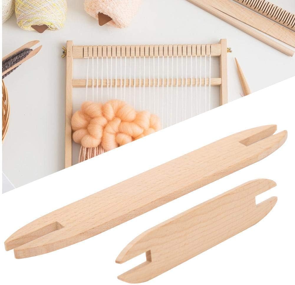 PLLO 2Pcs Wooden Weaving Shuttle, Wooden Knitting Needles Weaving Loom Tools Shuttle for Weaving Kid DIY Craft Sweater Scarf Tapestry Weaving Accessories