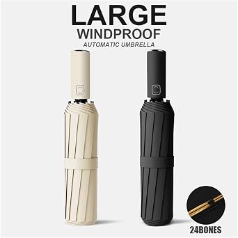Sun Umbrella Large 24 Bone Solid Color Automatic Umbrella Light Collapsible Large Format Outdoor Sunshade Protection Automatic