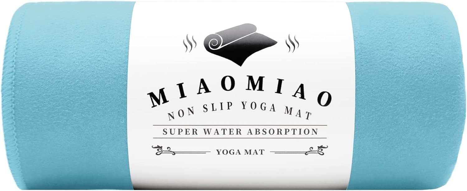MIAOMIAO Non-Slip Hot Yoga Towel Set, Super Absorbent Microfiber in, 24.5″ x 72″ – Anti-Slip, Injury Free Design for Pilates, Yoga Mats, Exercise, and Fitness Gear
