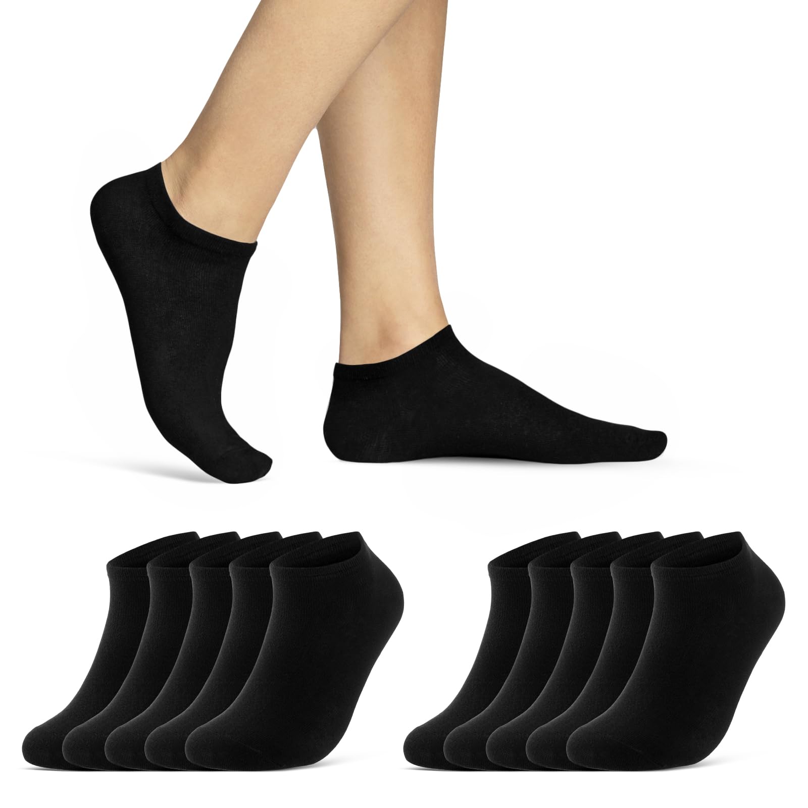 Trainer Socks for Men and Women, Black and White Cotton 10 | 20 | 30 Pairs