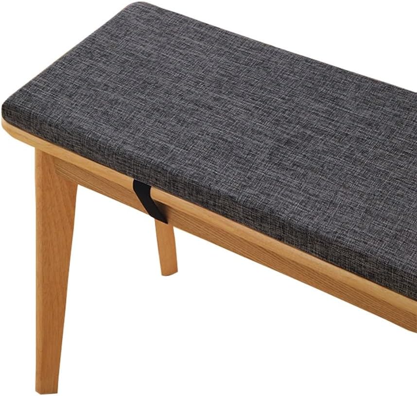 3cm Thick Bench Cushion for Indoor/Outdoor Custom Size Thick Linen Non-Slip Seat Pad with Zipper Removable Cover for Patio Garden Swing Porch Window Chair Furniture Cushions(Dark Gray,12x42)