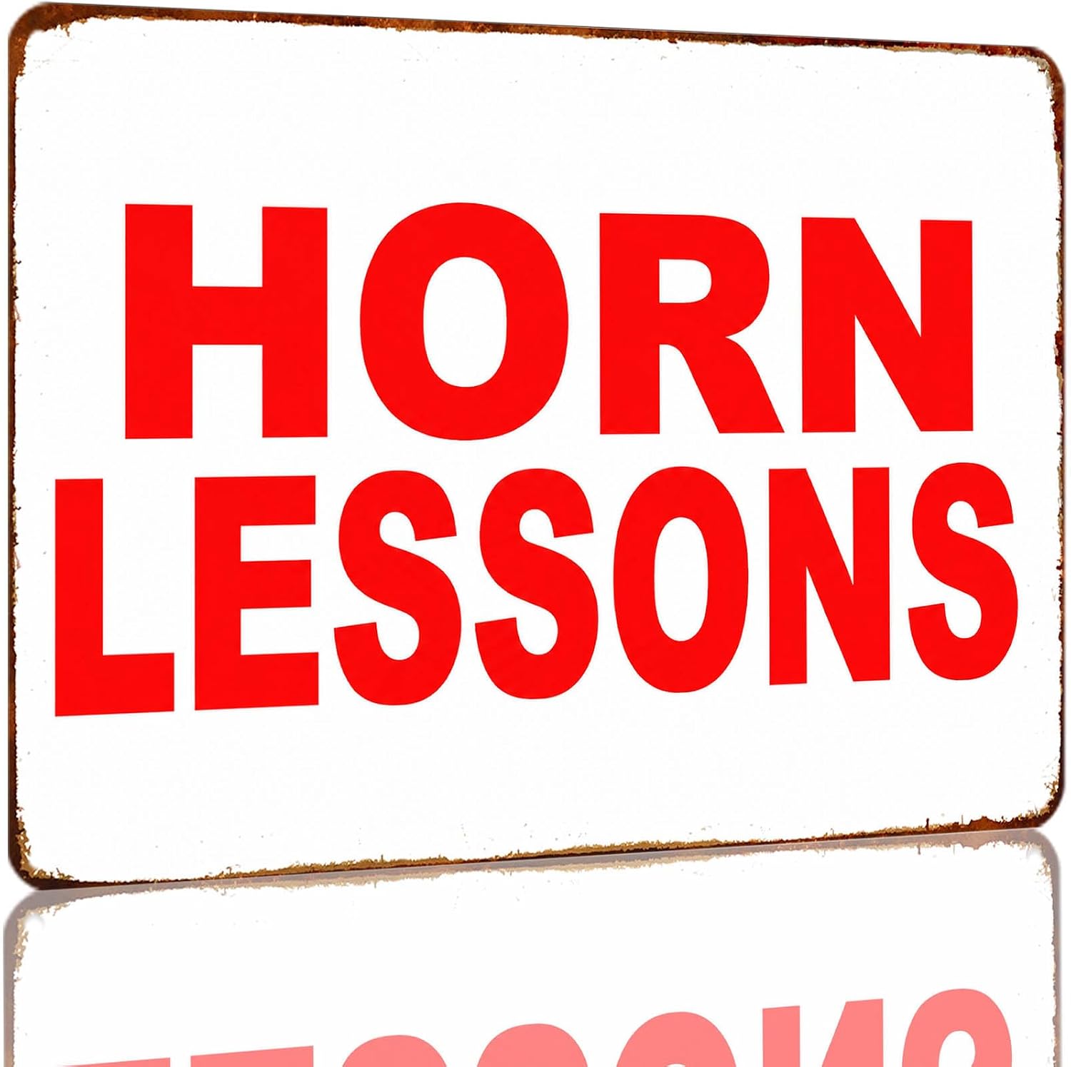Vintage Funny Music Room Wall Sign 8x12 Inch Horn Lessons