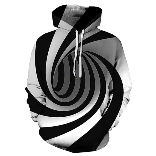 Goodstoworld Mens 3D Black White Hoodie Womens Ugly Printing Long Sleeve Cool Hoodie Teen Boys Girls Hoody Holiday Pullover Sweatshirt Jumper Jacket Couple Lovers Coat Tops