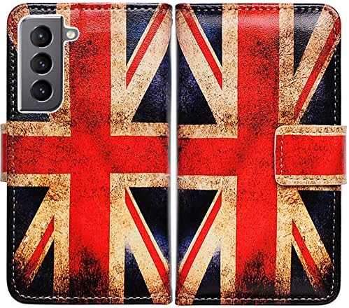 BCOV Galaxy S22 Case, Burning Skull Butterfly Leather Flip Phone Case Wallet Cover with Card Slot Holder Kickstand For Samsung Galaxy S22 5G