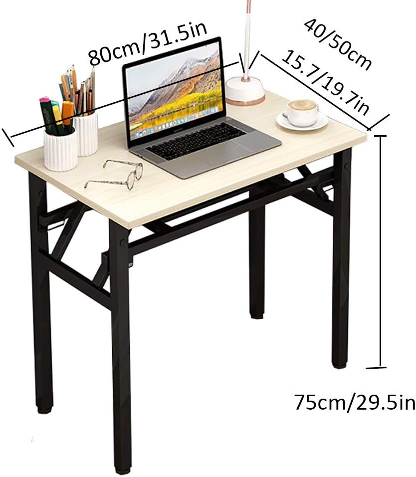 SH-tables Folding Computer Desk, Conference Training Desk, Simple Modern Dining Table, for Office, Home (Color : B, Size : 80×40×75cm)