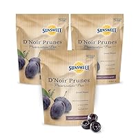 Vista 1 de Sunsweet D'Noir Ciruelas pasas sin conservantes - Ciruelas sin azúcar y secas - Sin gluten, veganas, bajas en grasa - Fibra y minerales - Bolsa de 8