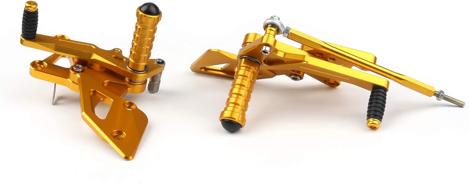 Areyourshop Motorcycle Rearset Foot Pegs, Adjustable Rear Set Footrests Rearset Foot Boards fits for Yamaha YZF R25 2014-2016, YZF R3 2015-2020, MT-03/MT-25 2015-2017