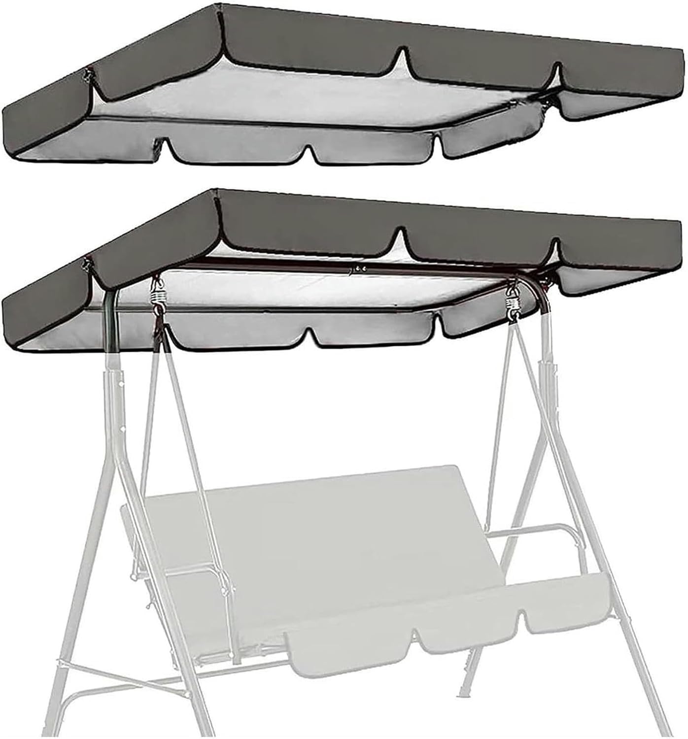 Swing Seat Replacement Seat, Garden Outdoor Waterproof Patio Swing Seat Cover Replac Cover, Durable Outdoor Seat Furniture Swing Canopy, for Porch, Garden, Courtyard, Poolside(Beige,164 * 114 * 15cm)