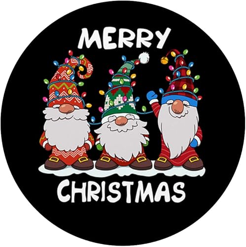 Miniatura 3 de Tres gnomos rojo a cuadros gnomos con luces para árbol de Navidad, PopSockets intercambiables PopGrip