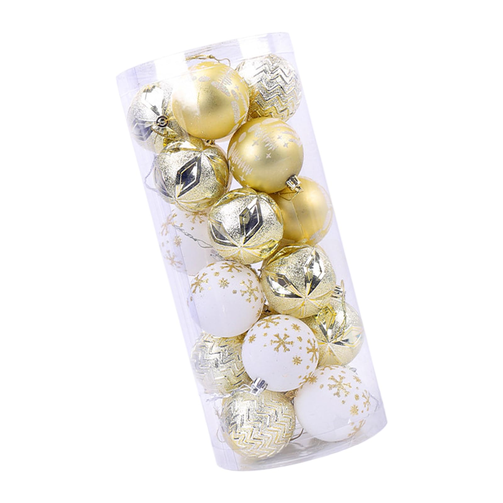 Buxuaaaa 24Pcs Shatterproof Hand Painted Sphere Christmas Tree Hanging Sphere Set Festival Ornament Sturdy Baubles Decors Holiday Tree Embellishments