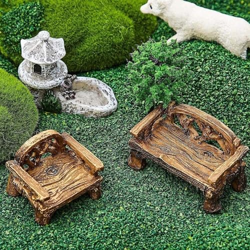 Dpwoum Fairy Garden Furniture Ornaments Miniature Resin Chair Bench Fairy Village Micro Resin Dollhouse Accessories Home Micro Landscape Decoration thumb #5
