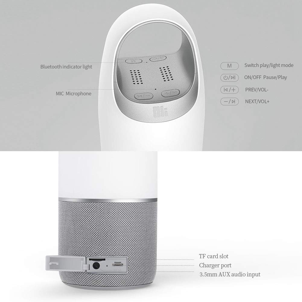 High-Tech Place Haut-Parleur de Bouteille sans Fil Bluetooth sans Fil V4.2 MC3 Pro avec Banque de Puissance de 3600mAh et lumière colorée de LED