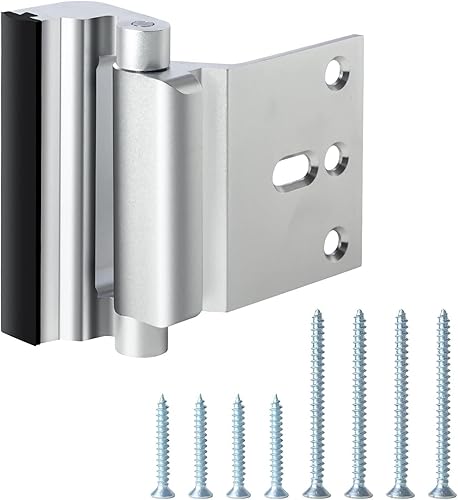 Miniatura 4 de Fcicarn Cerradura de refuerzo de puerta a prueba de niños, con 8 tornillos y la capacidad de soportar 800 libras de fuerza, solución resistente para