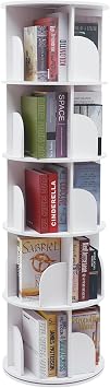 Desktop Bookshelf,Counter Bookcase,Desktop Shelves,5 Tier 360 Rotating Stackable Bookshelf Organizer,Floor-Standing Storage Display Rack,Display Cabinet for Office Home Living Room Study