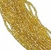 Straw Gold Silver Lined Czech 6/0 Seed Bead on Loose Strung 6 String Hank Approx 900 Beads