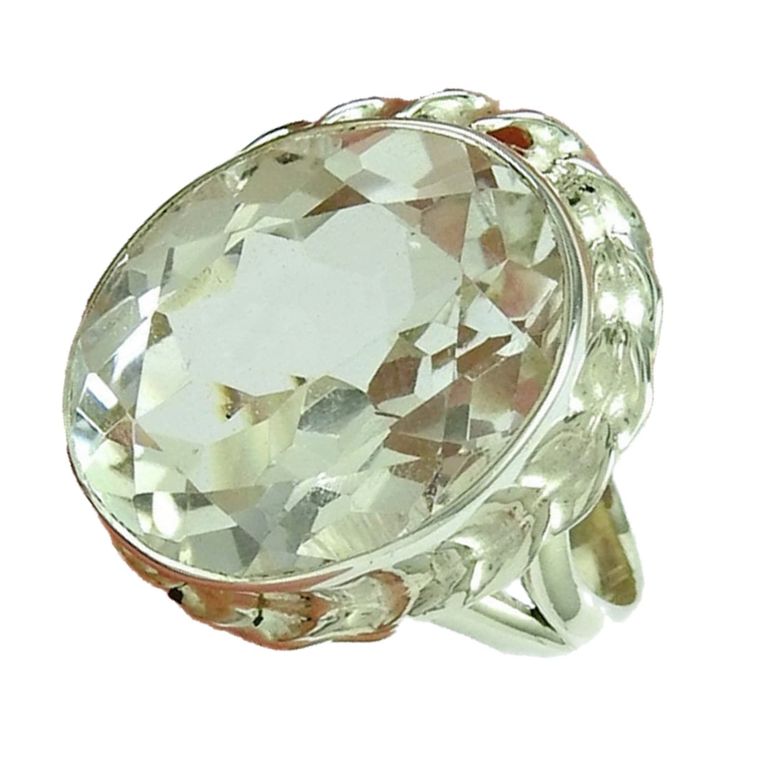 Plata de ley 925 maciza, anillo de piedras preciosas de cuarzo de cristal natural, anillo de declaración, regalos de despedida de soltera, regalos familiares, regalos del día de la madre